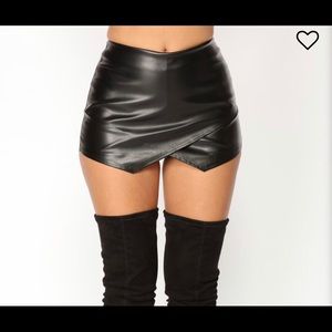 Express Black Leather Skort